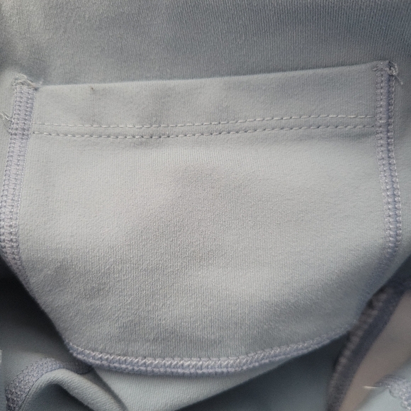 Fabletics Powerhold Baby Blue Logo Stripe Athletic Leggings - Picture 10 of 10